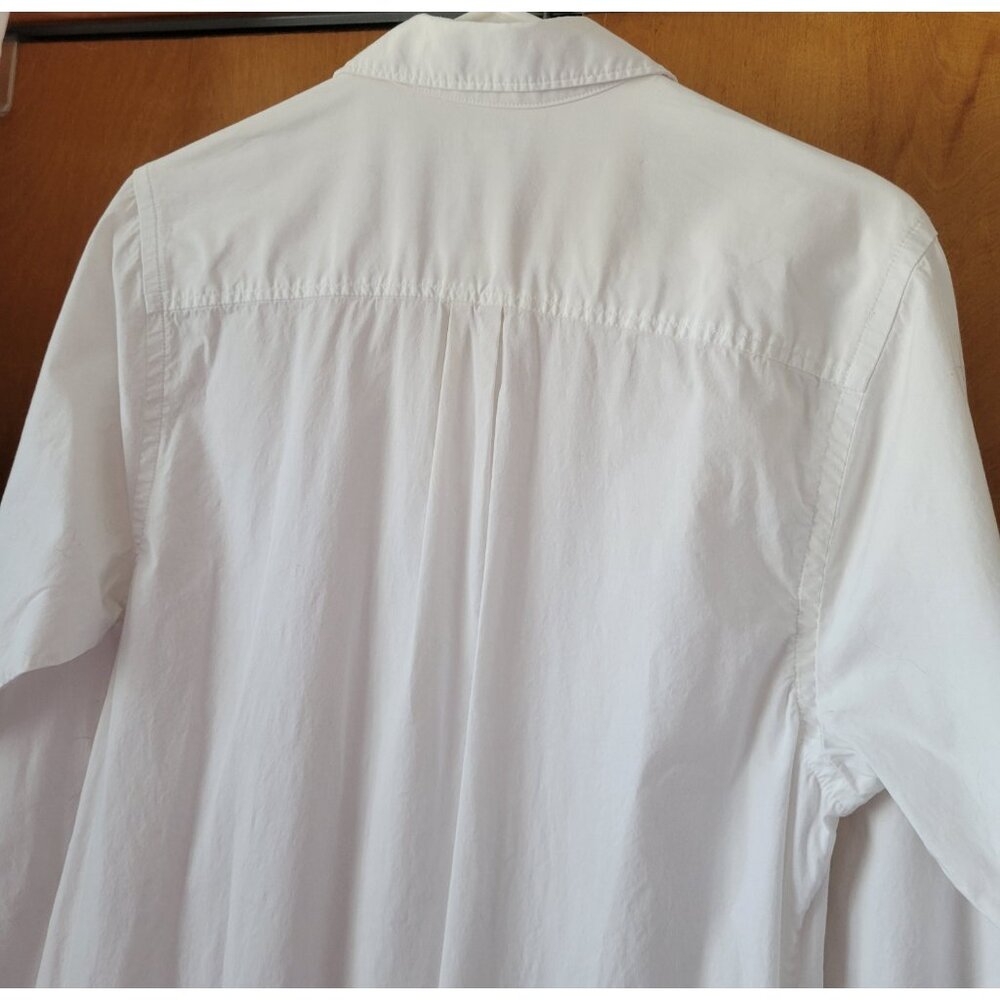 J. Crew Dress Cover Up White Long Sleeves Med. button up casual crisp beach EUC - Picture 12 of 13